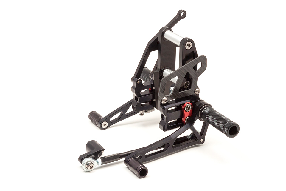 Sistema de reposapiés LSL 2Slide para Triumph Speed Triple 1050 ABE, 2011-2015, negro-rojo