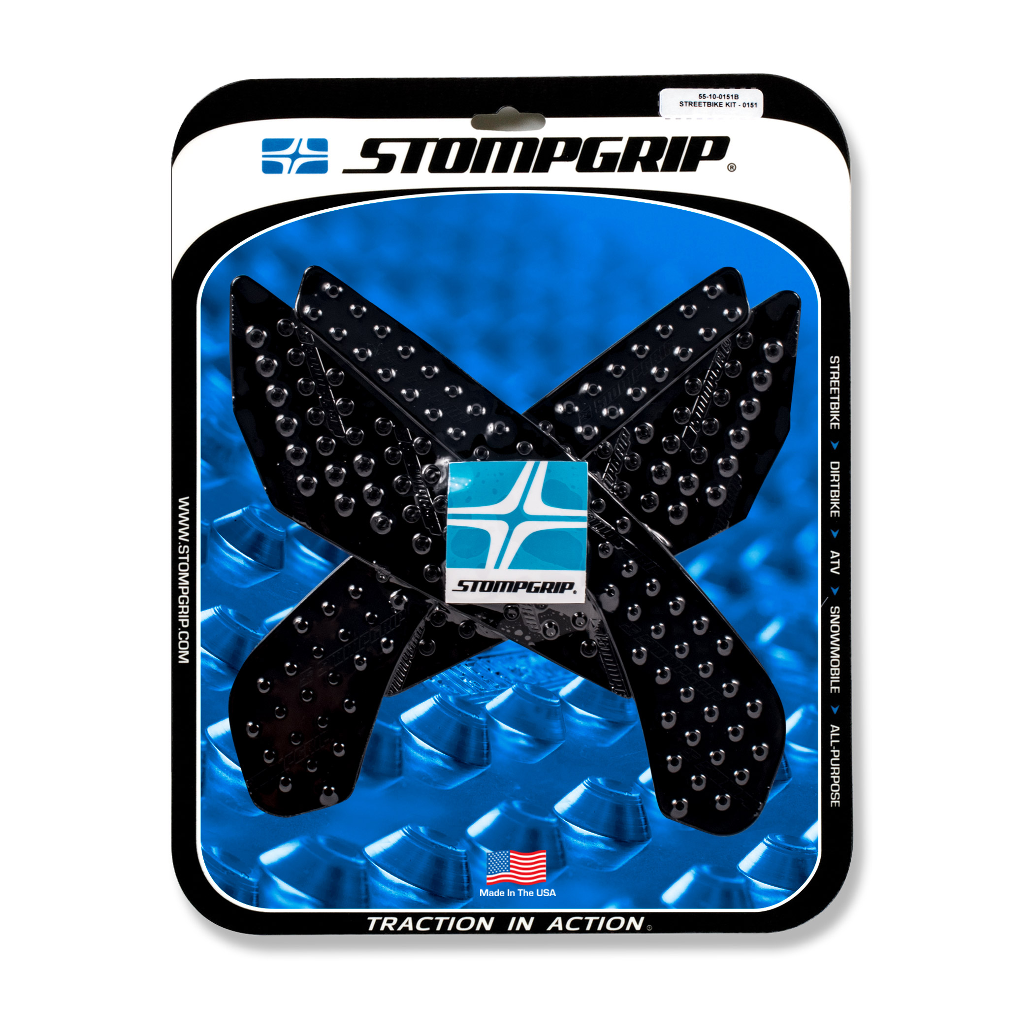 Almohadillas de tracción Stompgrip negras, para Suzuki GSXS750, desde 2018-22