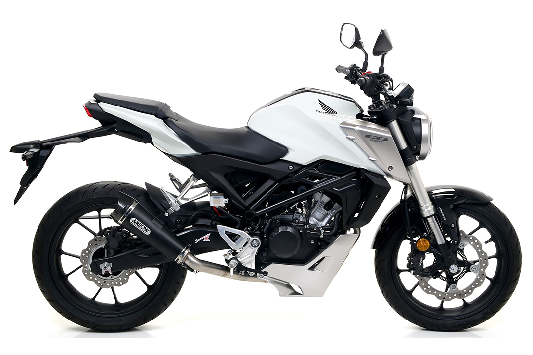 Escape ARROW DARK X-KONE para Honda CB125R 2018-, acero inoxidable negro (Solo con colector ARROW)