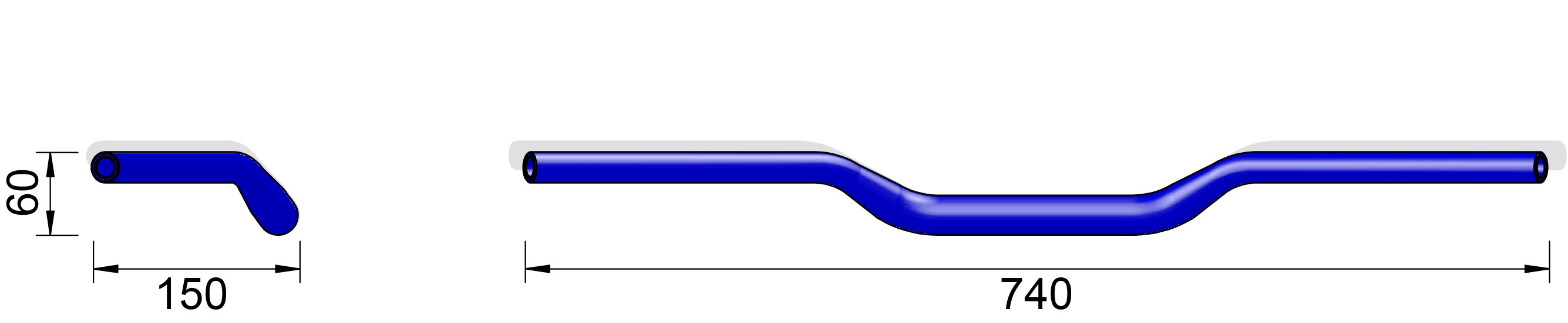 LSL manillar cónico Superbike Flat XN1 28,6 mm negro