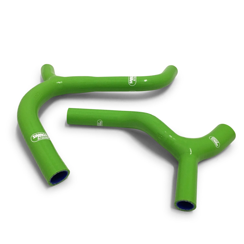 Kit de mangueras de silicona SAMCO SPORT con pieza en Y - Diseño de competición verde para Kawasaki KX450F Año del modelo 2016-2018