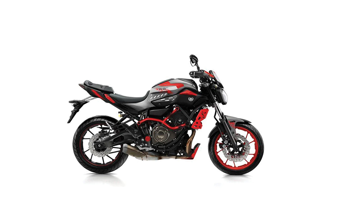 Almohadilla Stompgrip depósito de gasolina híbrida, Icon, para Yamaha MT07 (Moto Cage), 2015-2017
