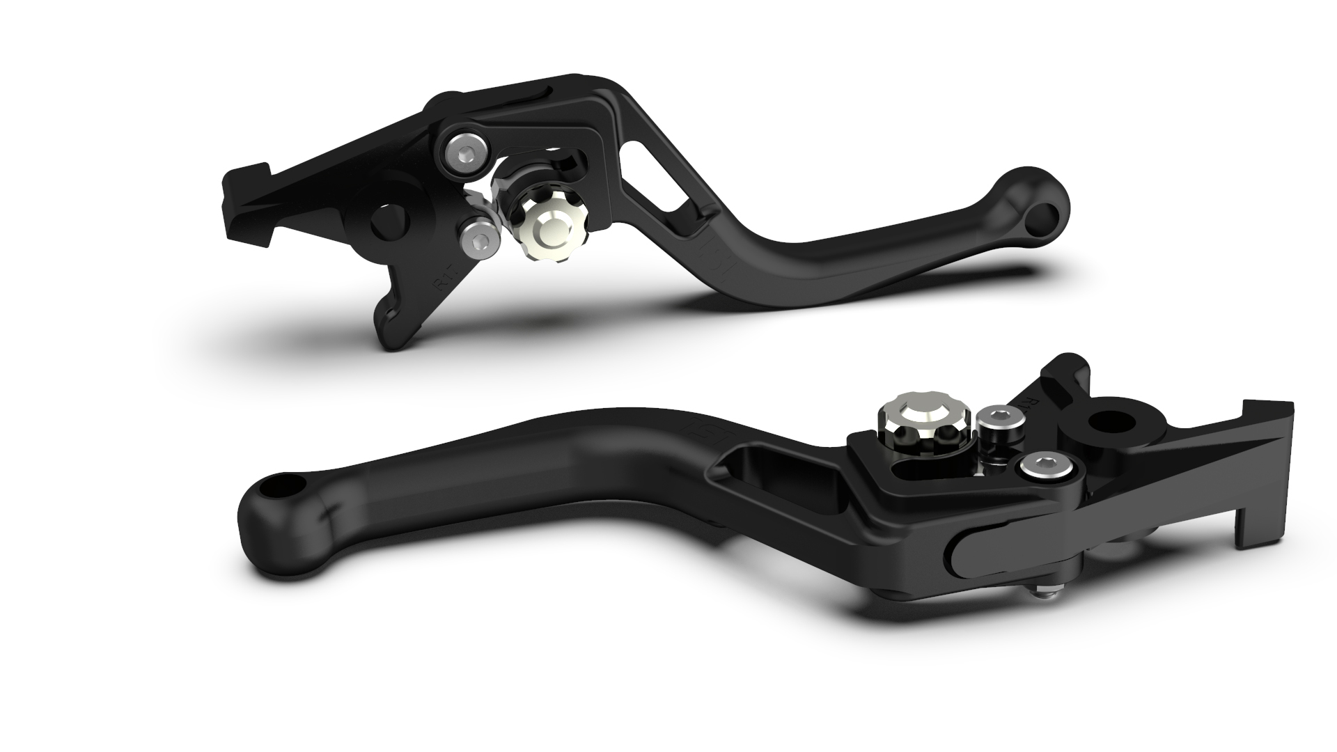 Maneta de freno LSL BOW R82, corta, negro arenado/plateado
