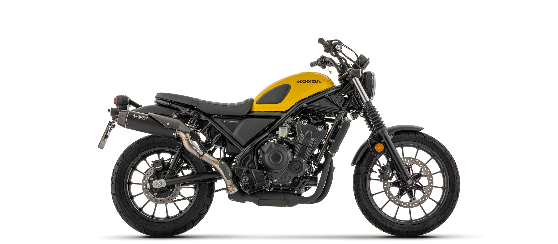ARROW Auspuff REBEL DARK Sip-On mit schwarzer Aluminium-Endkappe für Honda CL 500, 2025-