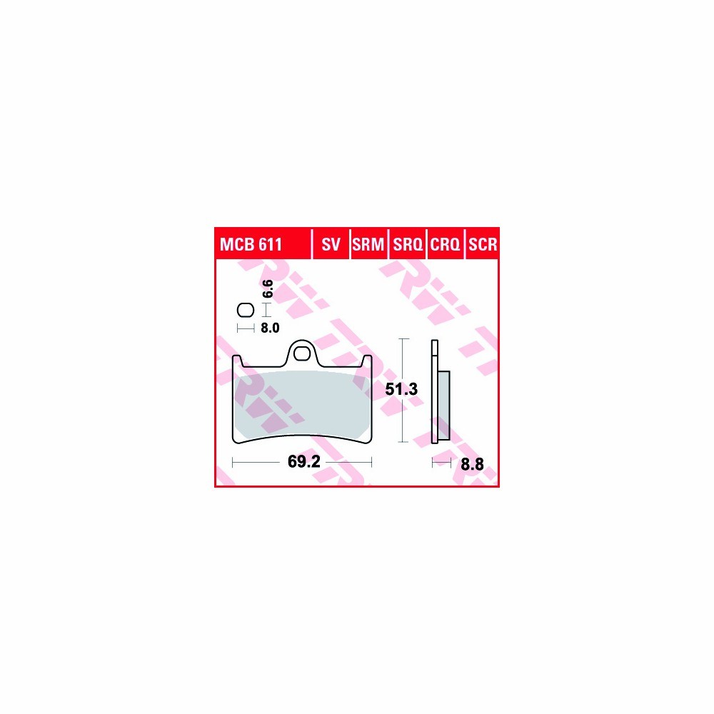 TRW Bremsbelagsatz Hyper Carbon MCB611CRQ vorne