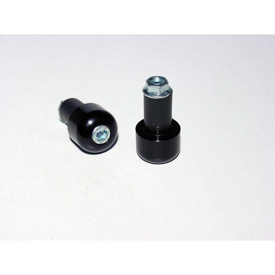LSL terminales de manillar de aluminio, cilíndricos, pequeños, para manillar de 22,2 mm, con abrazadera de goma, negros