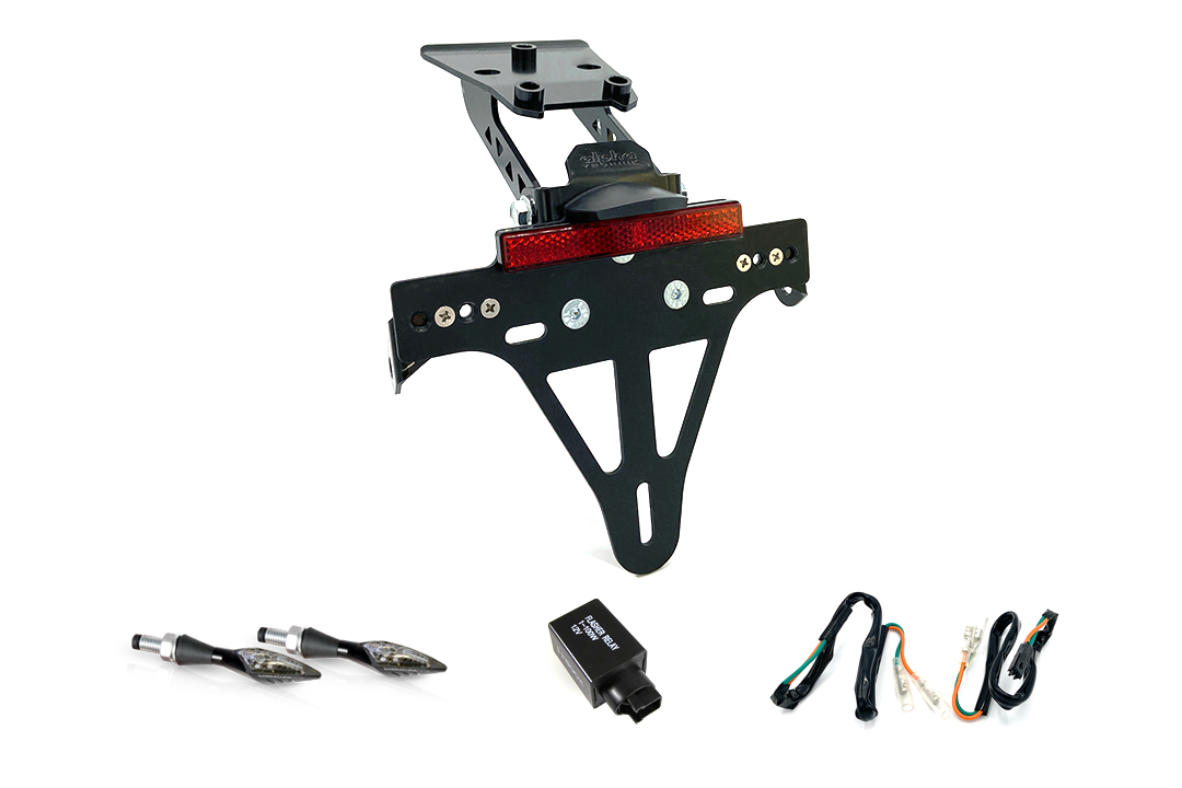 Kit de soporte de matrícula-luz de intermitente X-LED de alpha Technik para Honda CBR650F / CBR650FA y CB650F / CB650FA a partir del año de modelo 2017 (Trasero)