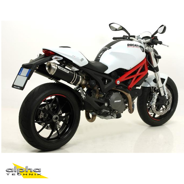 ARROW Escape DARK STREET THUNDER Aluminio negro para Ducati Monster 696 / 796 / 1100 2008-2014