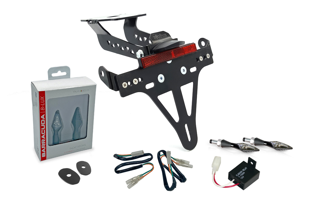 Kit Soporte de matrícula e Intermitentes X-LED alpha Technik (anterior, delanteroe + trasero) para Kawasaki Z900 Año del modelo 2017-2019