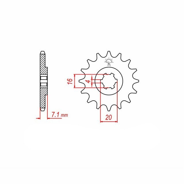 Piñón, 13 dientes, Paso 420