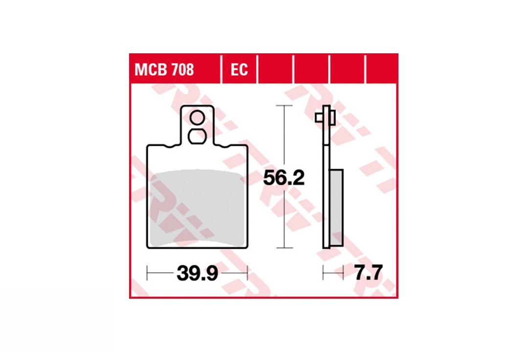 Juego de pastillas del freno TRW MCB708EC anterior, delanteroe