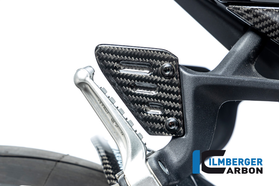 Protector de Talón de Carbono Ilmberger para Pasajero lado derecho brillante para Aprilia RSV4 / Tuono V4 2021-