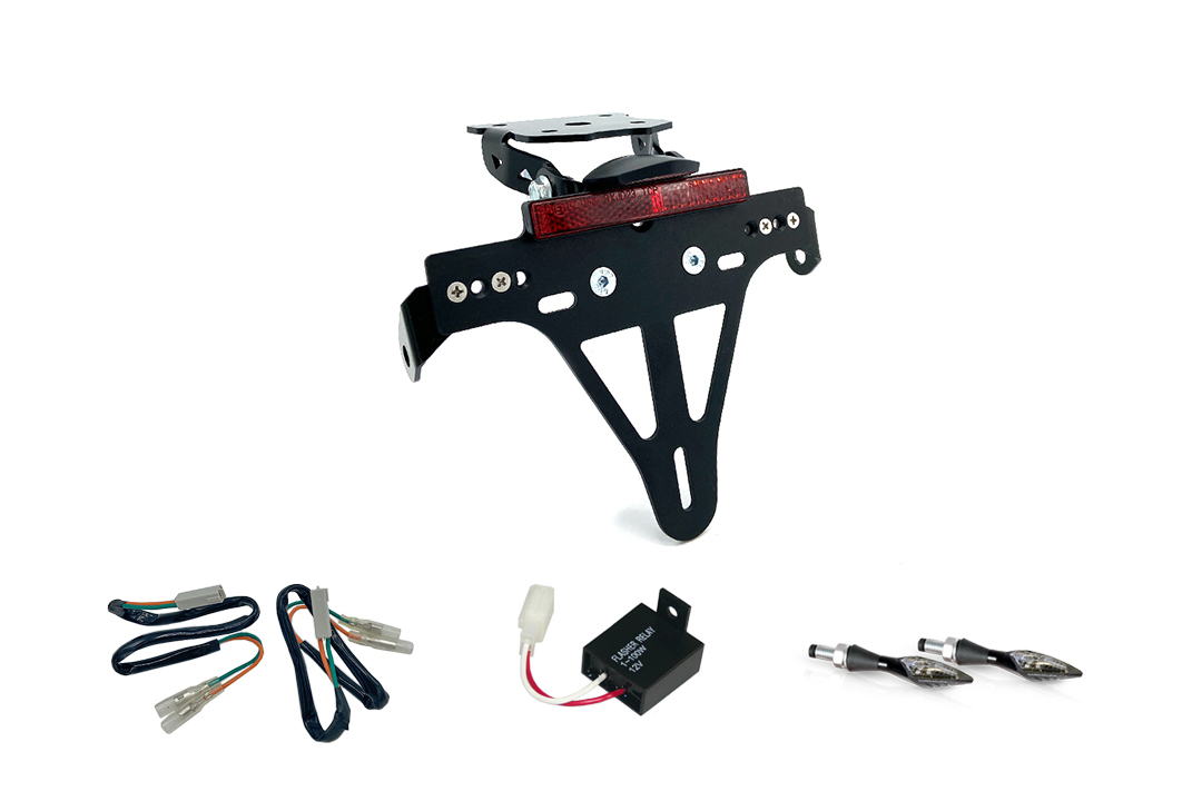 Kit Soporte de matrícula-luz de intermitente XLED para Kawasaki Z800 a partir del año de modelo 2013 (Trasero)