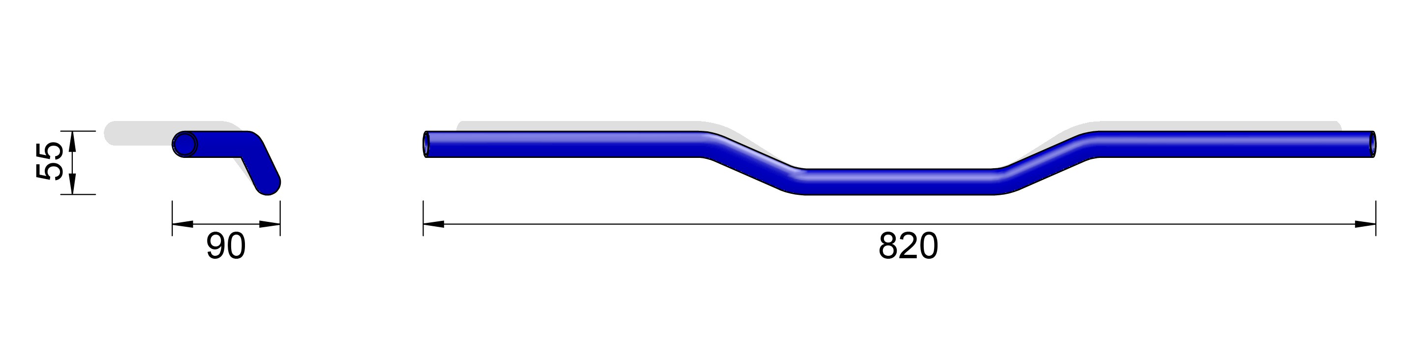 LSL Alu-manillar Street Bar A00, 7/8 pulgadas, plateado