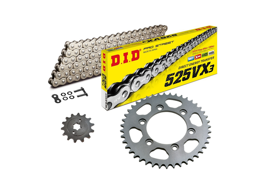 Kit de cadena DID con cadena 525VX3, color estándar, para Suzuki GSX-S1000GT ABS, año del modelo 2022-