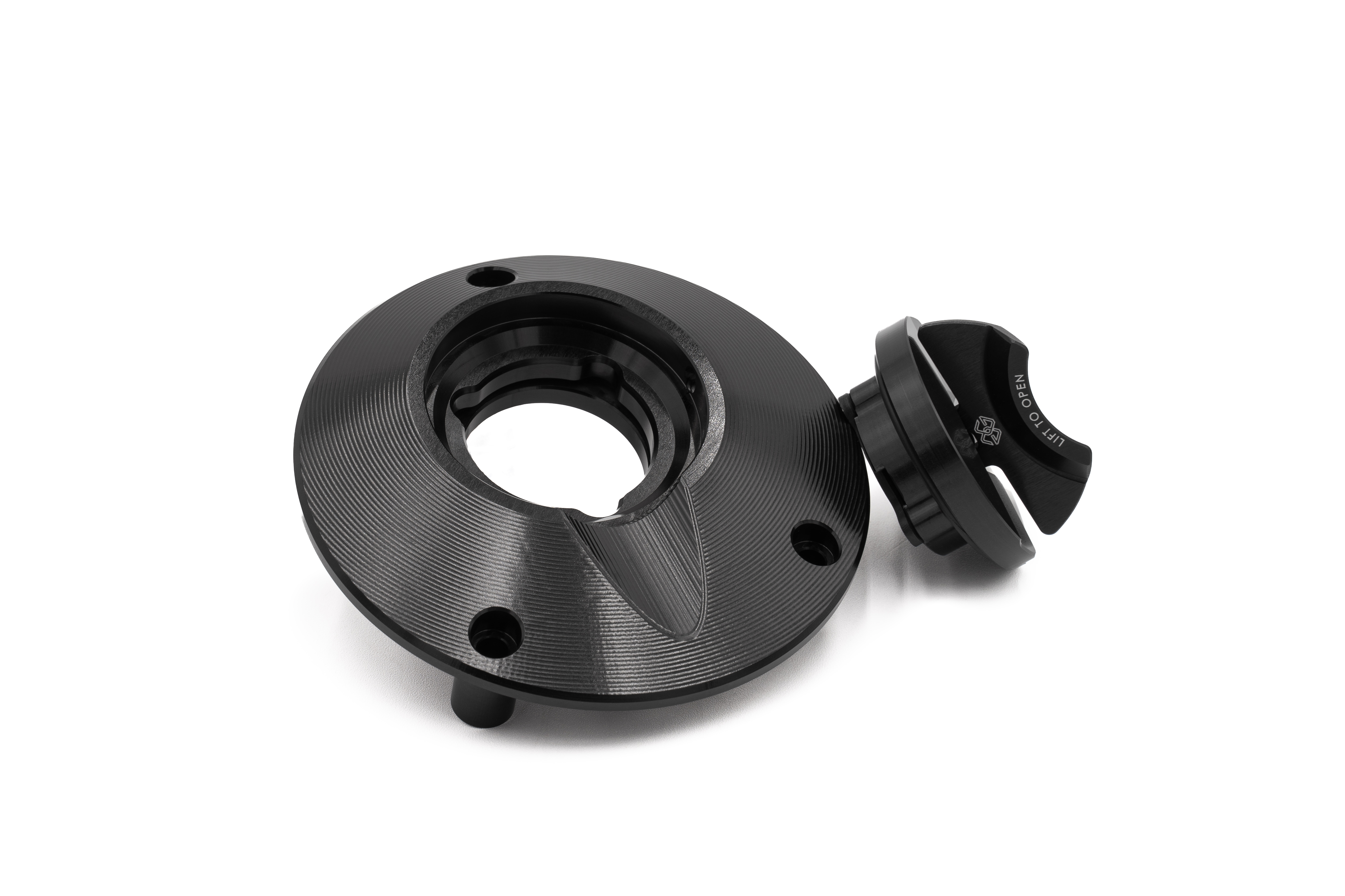 Gilles FCAP2 Qucik-Release Tankdeckel, schwarz/rot, für verschiedene Ducati-Modelle und Aprilia RSV4RR/RF