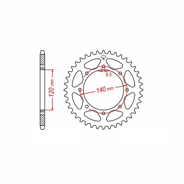 Corona, 42 dientes, paso 520