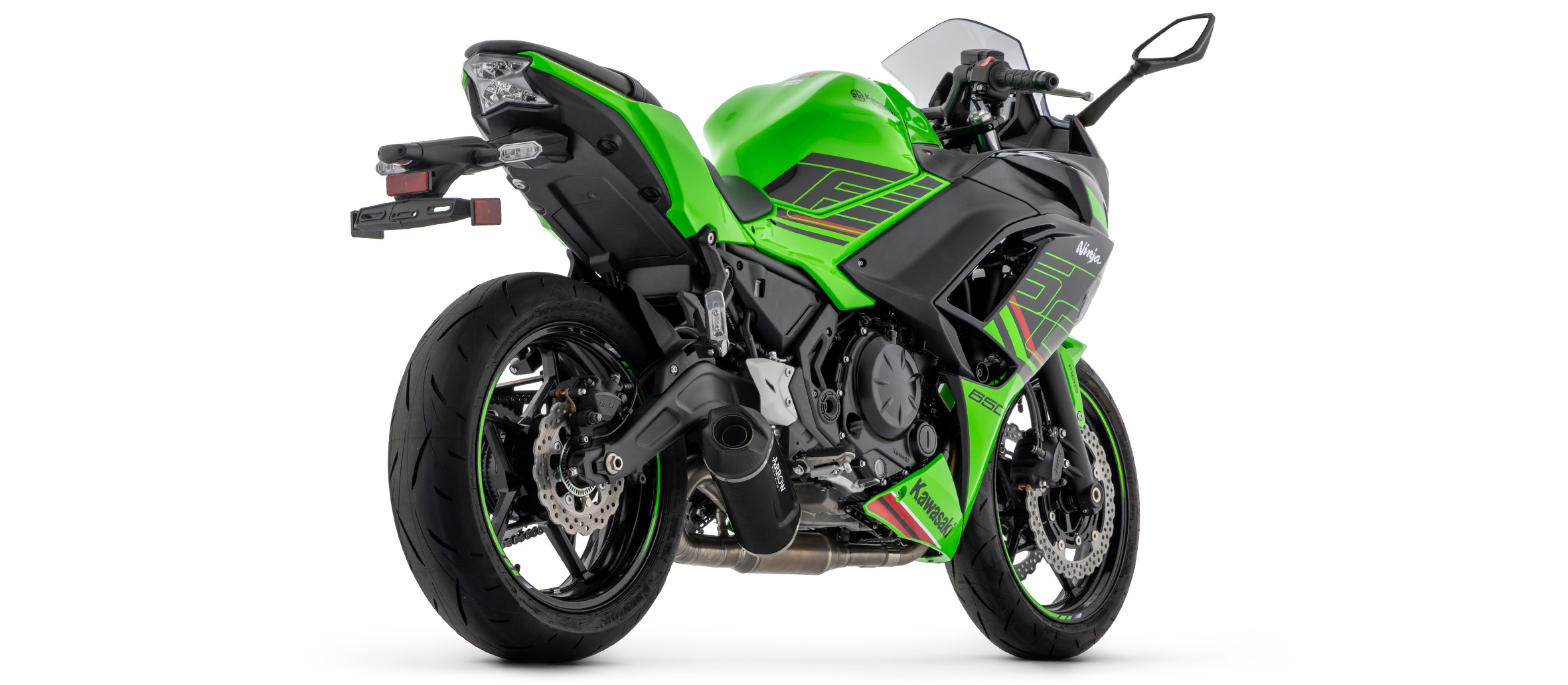 ARROW sistema de escape INDY RACE EVO negro para Kawasaki Ninja 650 (35kW), Z650 (35kW) Año del modelo 2024-