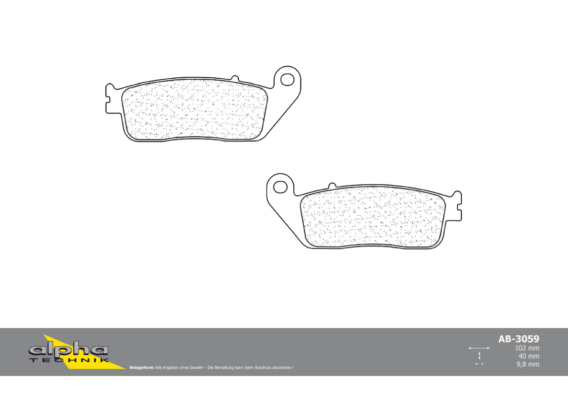 alpha Technik pastillas del freno Scooter con ABE