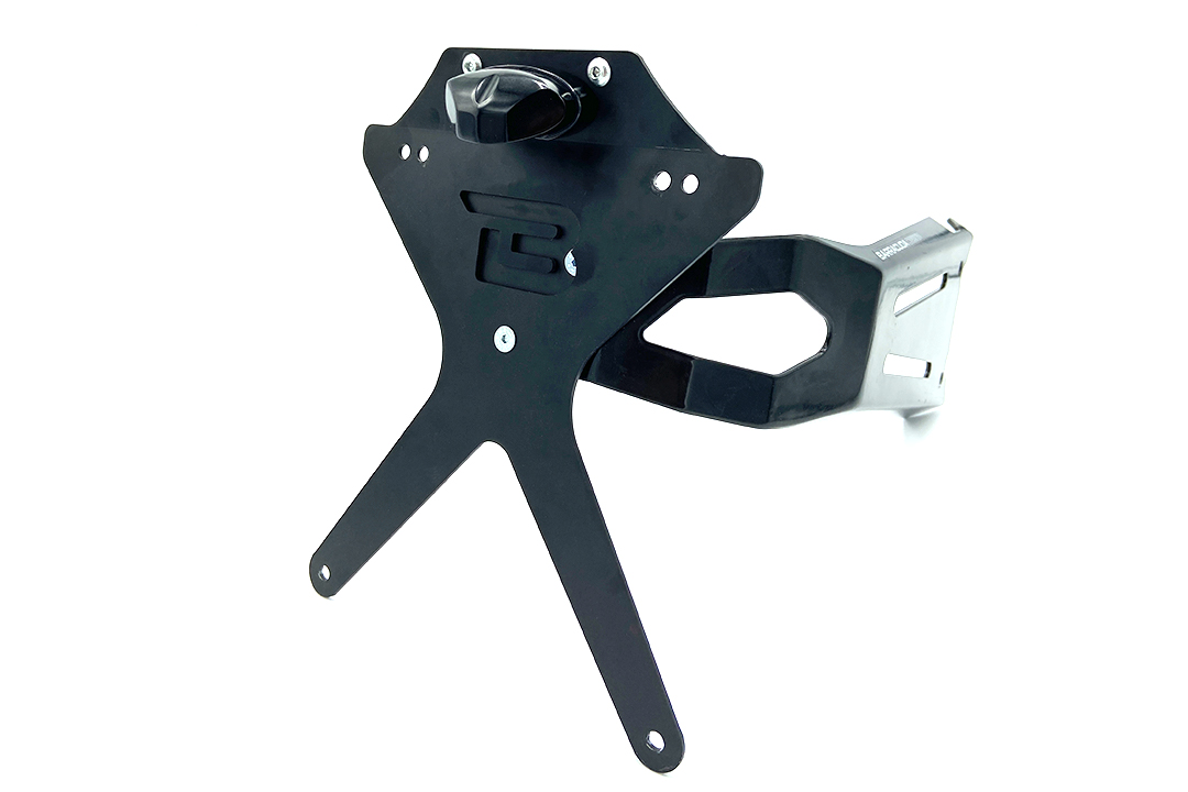 Luz de matrícula LED "Micro Space" de aluminio negra con homologación E