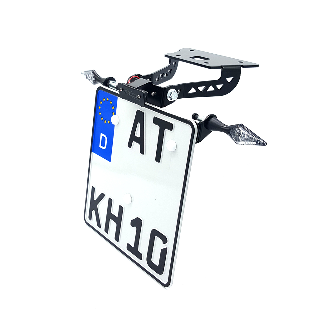 Soporte de matrícula alpha Technik para Kawasaki Ninja 300; Tipo EX300A; Año del modelo 2012-