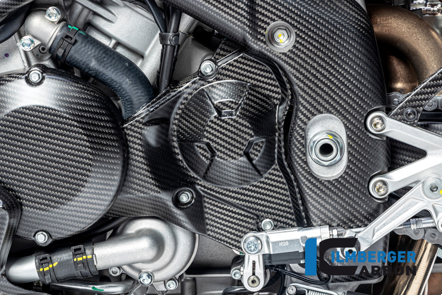 Tapa de piñón Ilmberger de carbono mate para Aprilia RSV4 / Tuono V4 2021-