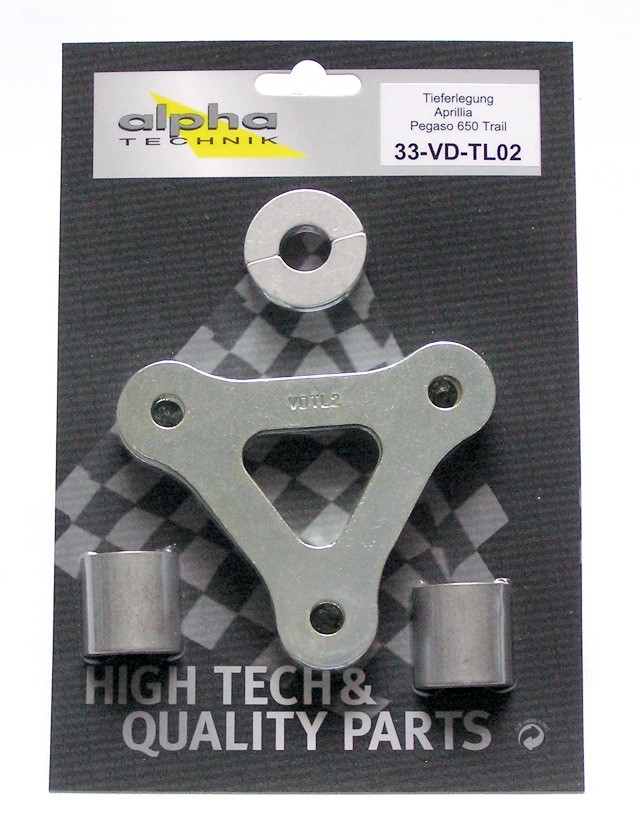 Kit de reducción de altura alpha Technik 40mm para Aprilia Pegaso Trail 650; Tipo VD; Año del modelo 2005-