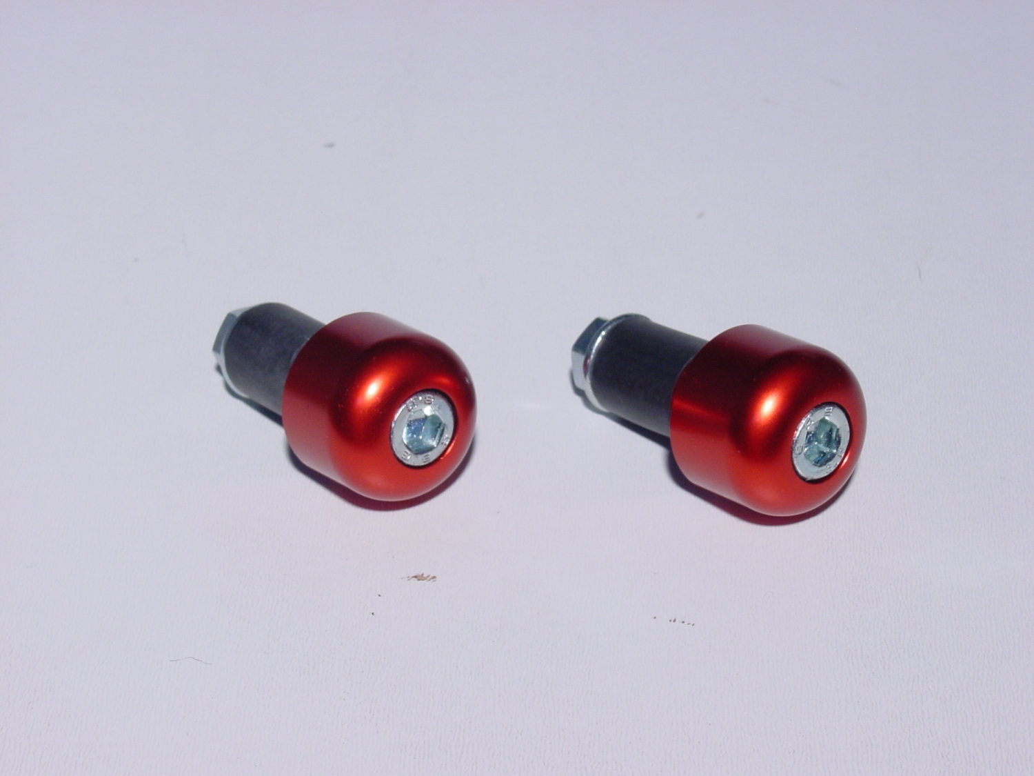 Punteras de manillar LSL de aluminio, cilíndricas, pequeñas, para manillar de 22,2 mm, con fijación de goma, rojas