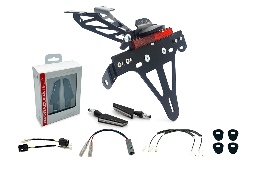 Kit Soporte de Matrícula-luz de intermitente alpha Technik SQ-LED (anterior, delanteroe + trasero) para Yamaha Tracer 700 a partir del modelo año 2020