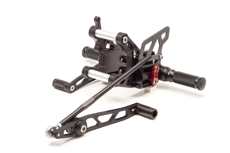 Sistema de estriberas LSL 2Slide para Yamaha YZF-R6, 2006 -, negro-rojo