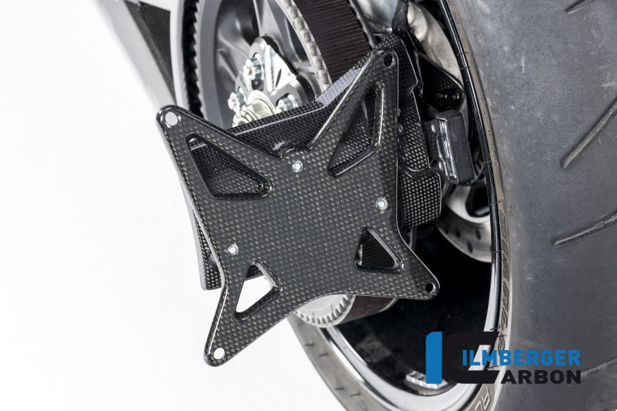 Soporte de Matrícula Ilmberger Carbon incl.correa dentadaabdeckung brillante
