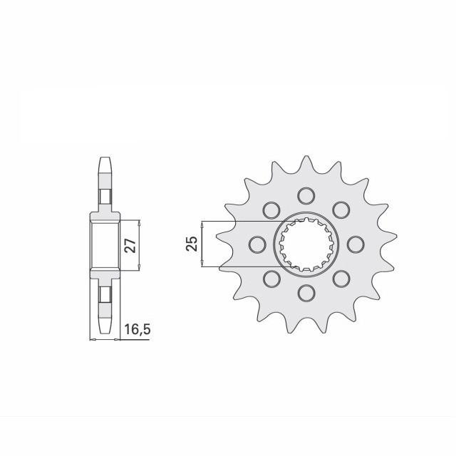 Piñón, 17 dientes, paso 525