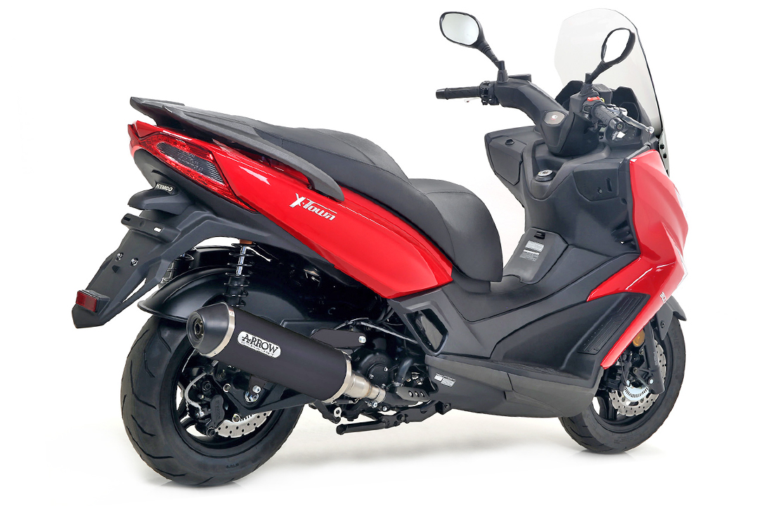 ARROW Escape DARK URBAN para Kymco X-Town 300 2016-, aluminio negro (Solo con tubo de conexión ARROW)
