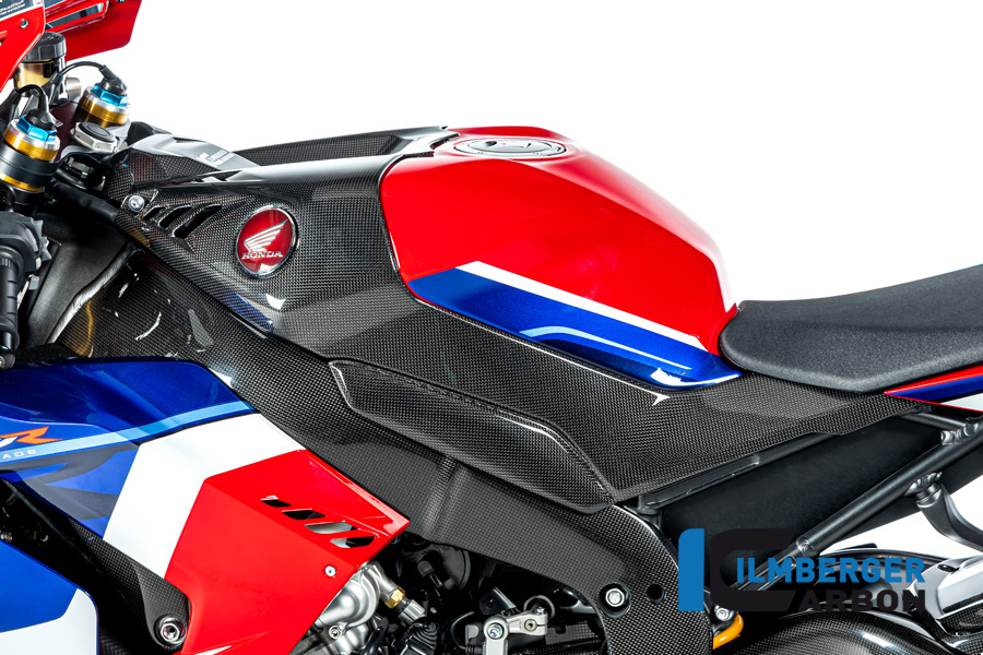 Ilmberger Carbon depósito de gasolinainserto de tapa lateral lado izquierdo, brillante, para Honda CBR1000RR-R Fireblade (SP), SC82, desde 2020-