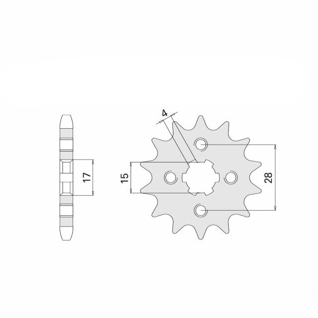 Piñón, 14 dientes, paso 420