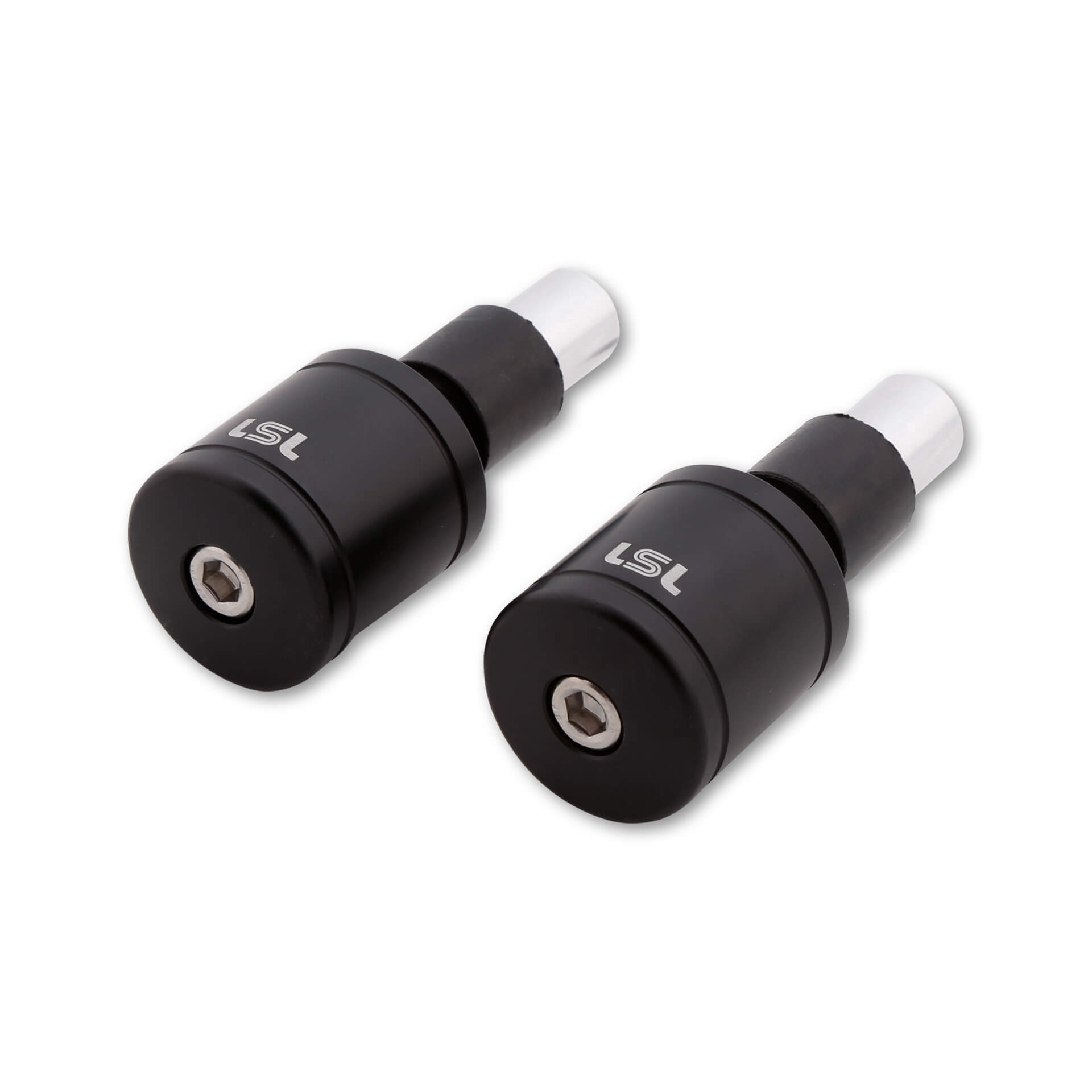 LSL Lenkerendgewicht, Aluminium, zylindrisch, groß, mit LSL-Logo, für 14 mm und 18 mm Innendurchmesser, schwarz