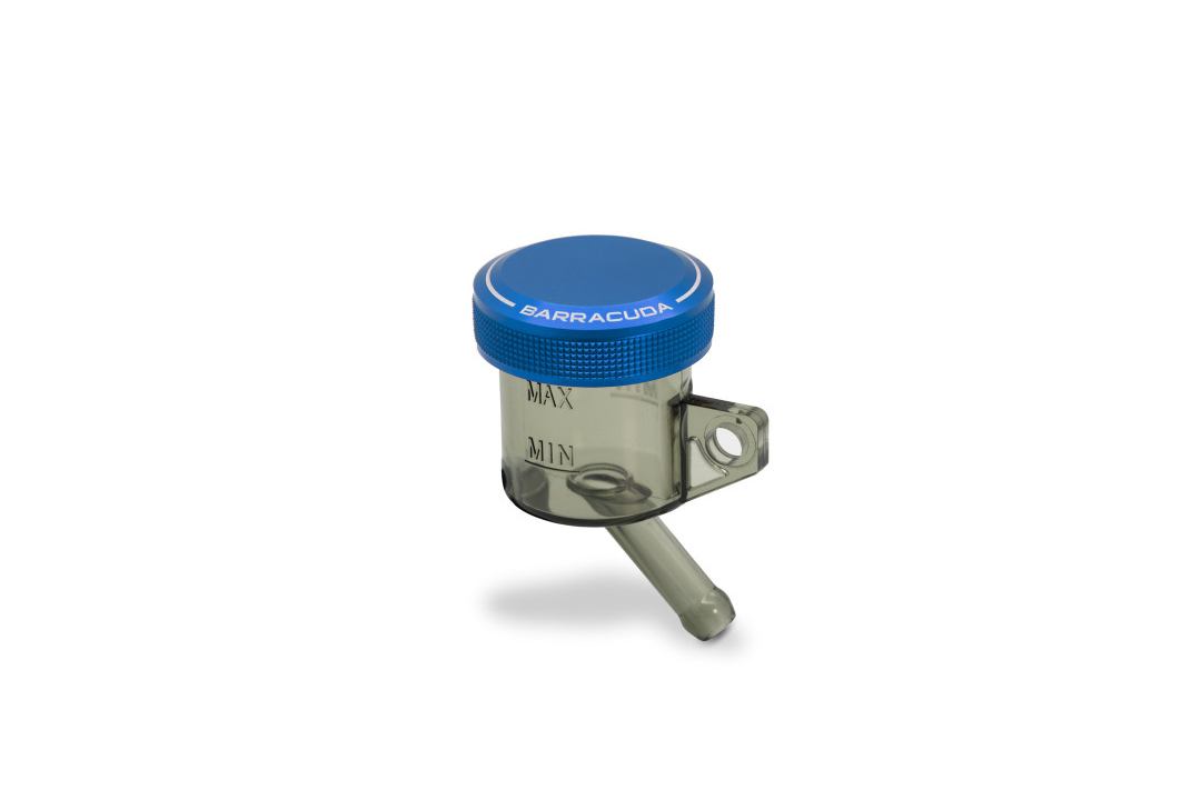 Depósito universal depósito de reglaje Barracuda con tapa de aluminio azul, diámetro 30mm