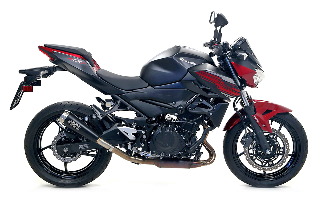 ARROW Escape DARK PRO-RACE para Kawasaki Ninja 400 / Z400 2018-, acero inoxidable negro