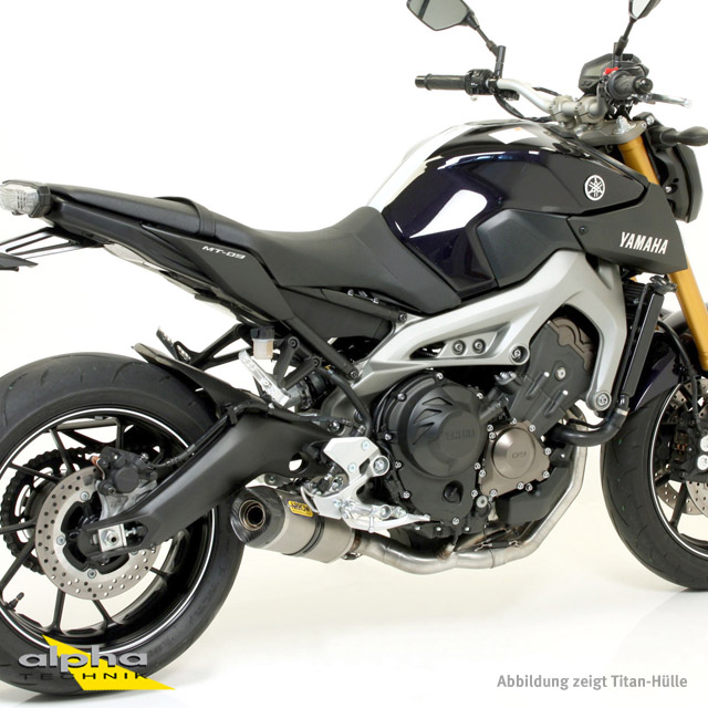 ARROW Silenciador THUNDER para Yamaha MT09 / Tracer 900 2013-, Aluminio con tapa de extremo de carbono (Solo con colector ARROW)