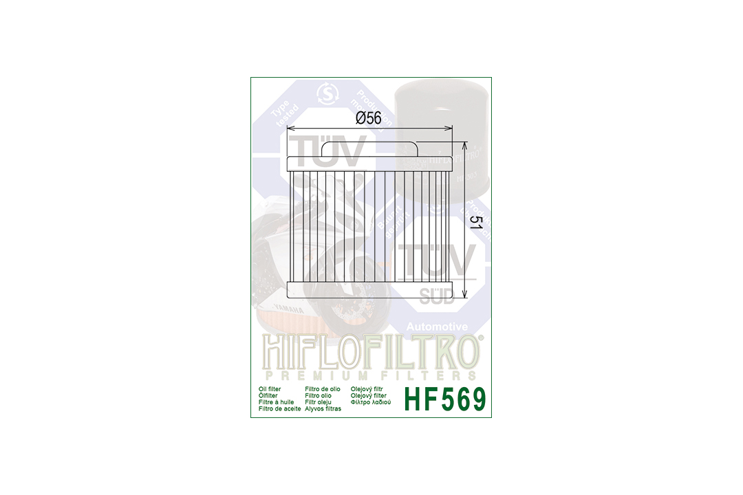 Filtro de filtro de aceite HIFLO HF569 para diversos modelos MV Agusta