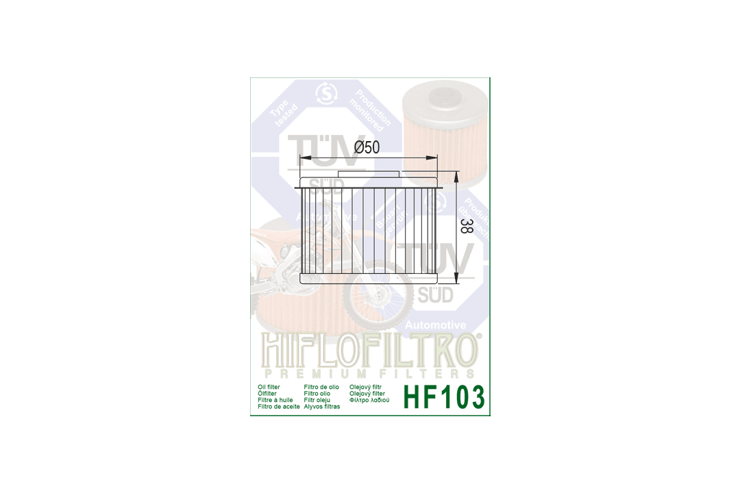 HIFLO filtro de aceite HF103 Honda CRF250 / CRF300 / CBR300R / CB300R