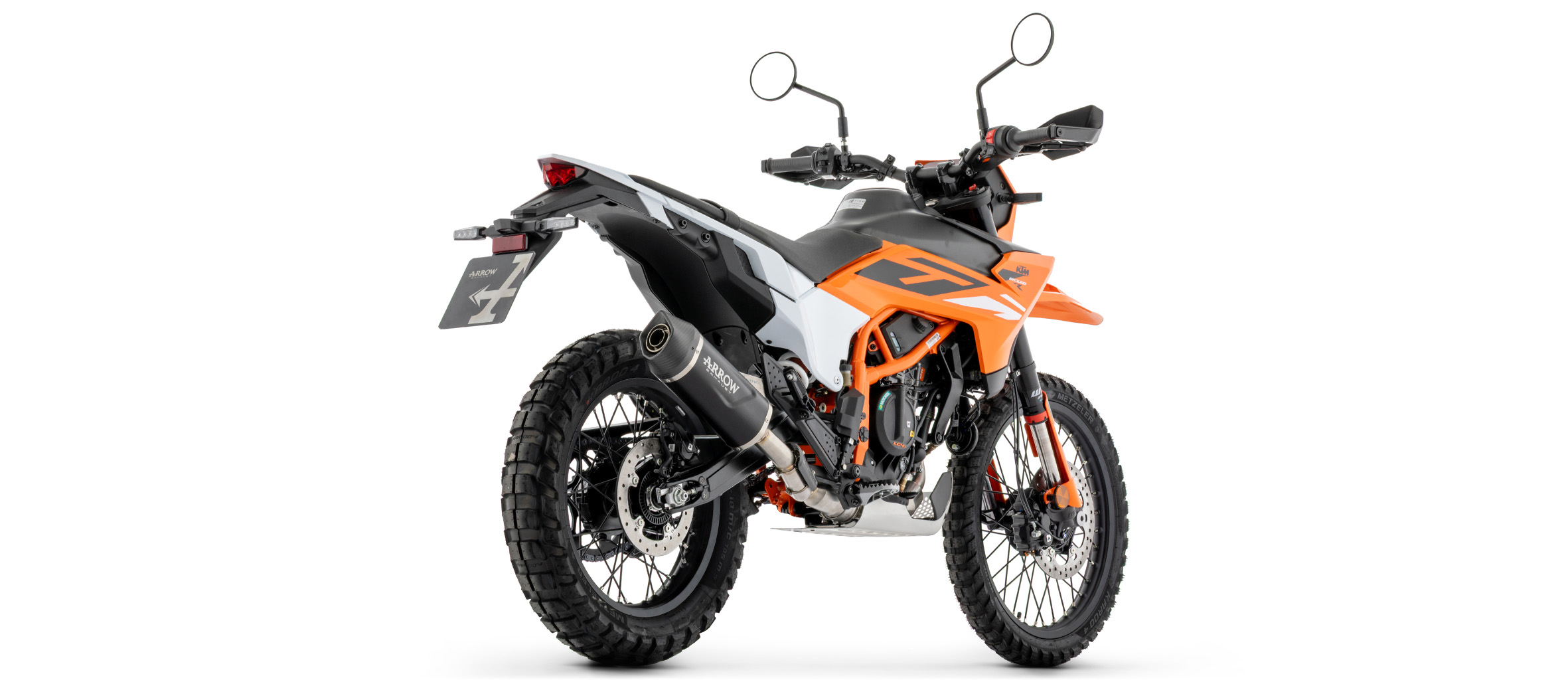 ARROW Silenciador DARK INDY RACE EVO con tapa de carbono para KTM 390 Enduro R, 2025-, Aluminio negro