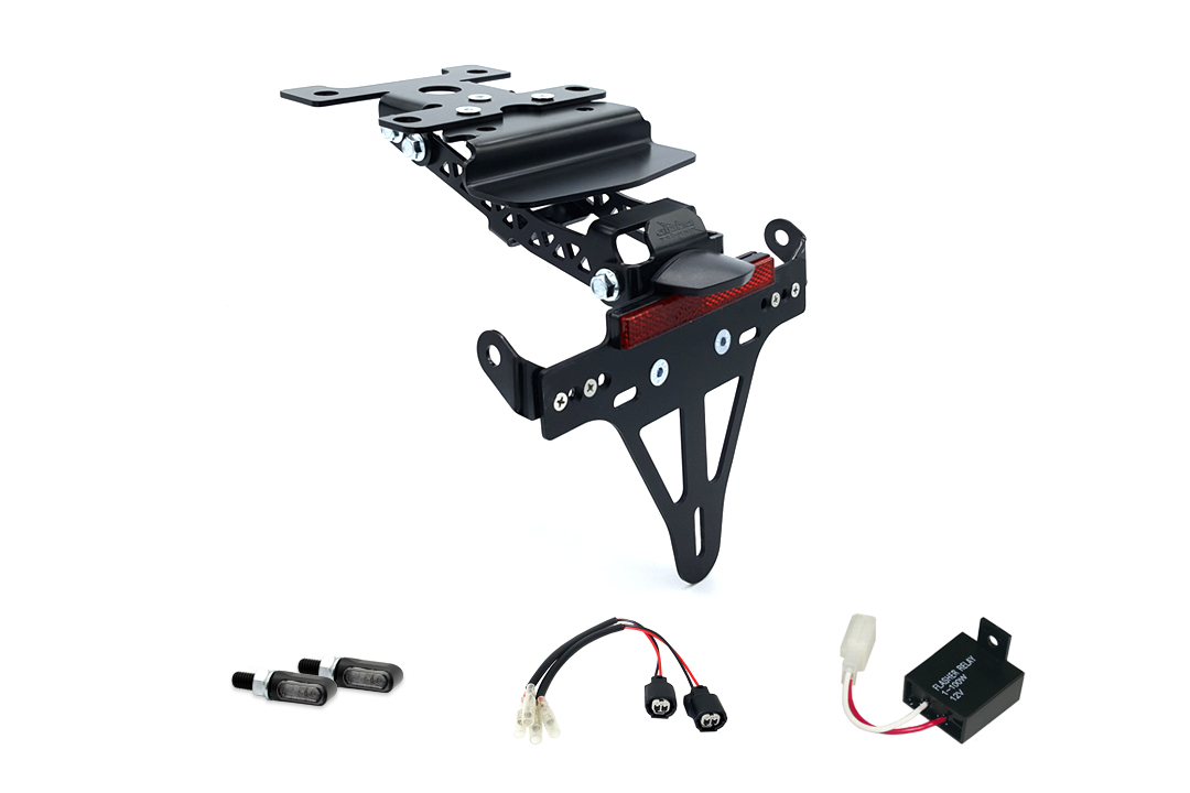 Kit de Soporte de Matrícula-luz de intermitente M-LED alpha Technik para Kawasaki Z H2 a partir del año modelo 2020 (Trasero)