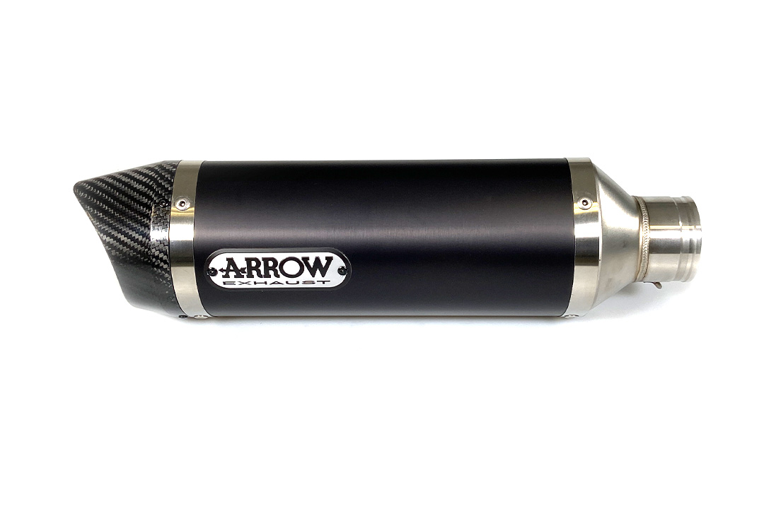 Escape ARROW STREET THUNDER para Honda CBR650F 2014-, Aluminio negro con tapa de extremo de carbono (Solo con colector ARROW)