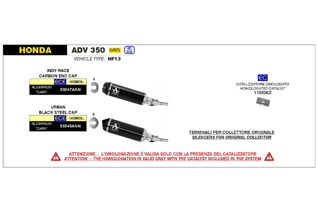 Escape ARROW DARK URBAN para Honda ADV 350 desde 2022-2025, Aluminio negro