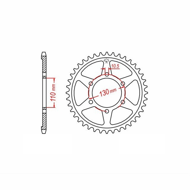 corona de acero, 48 dientes, Paso 532