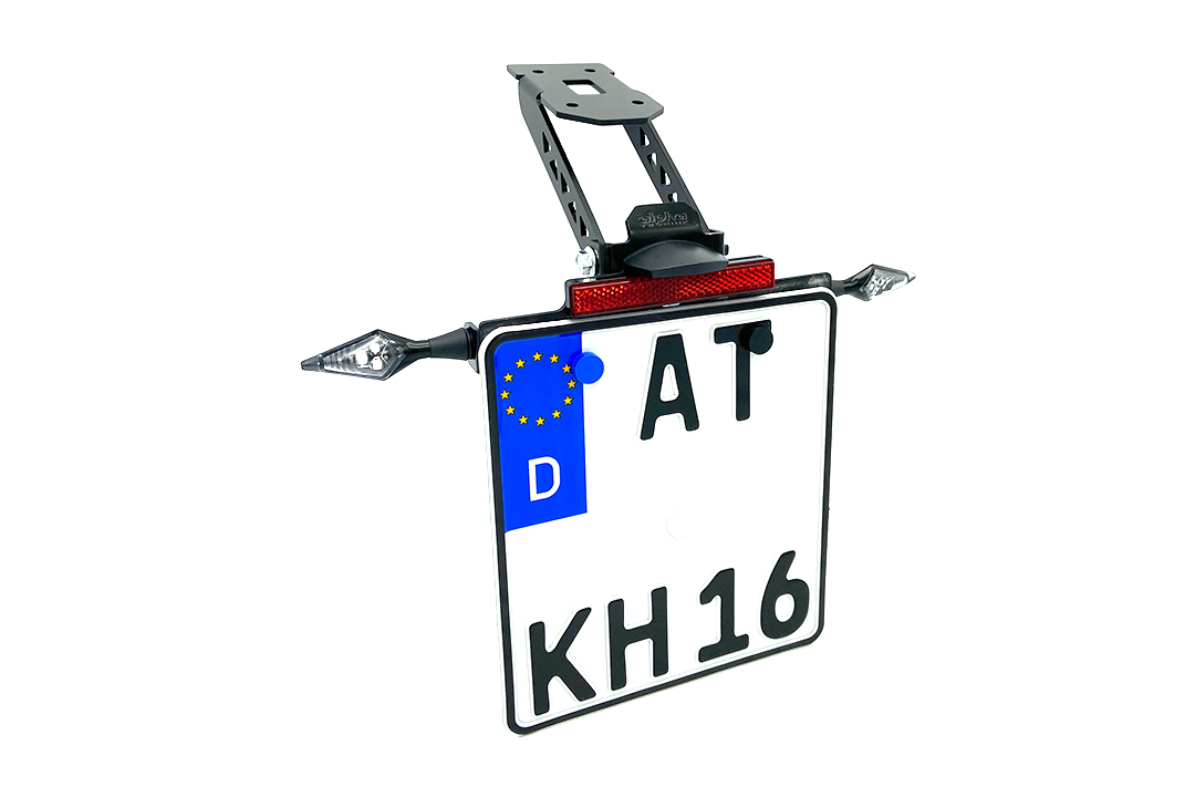 Soporte de matrícula alpha Technik para Kawasaki Versys 650, Tipo LE650E / LE650H / LE650J, a partir del año de modelo 2015-
