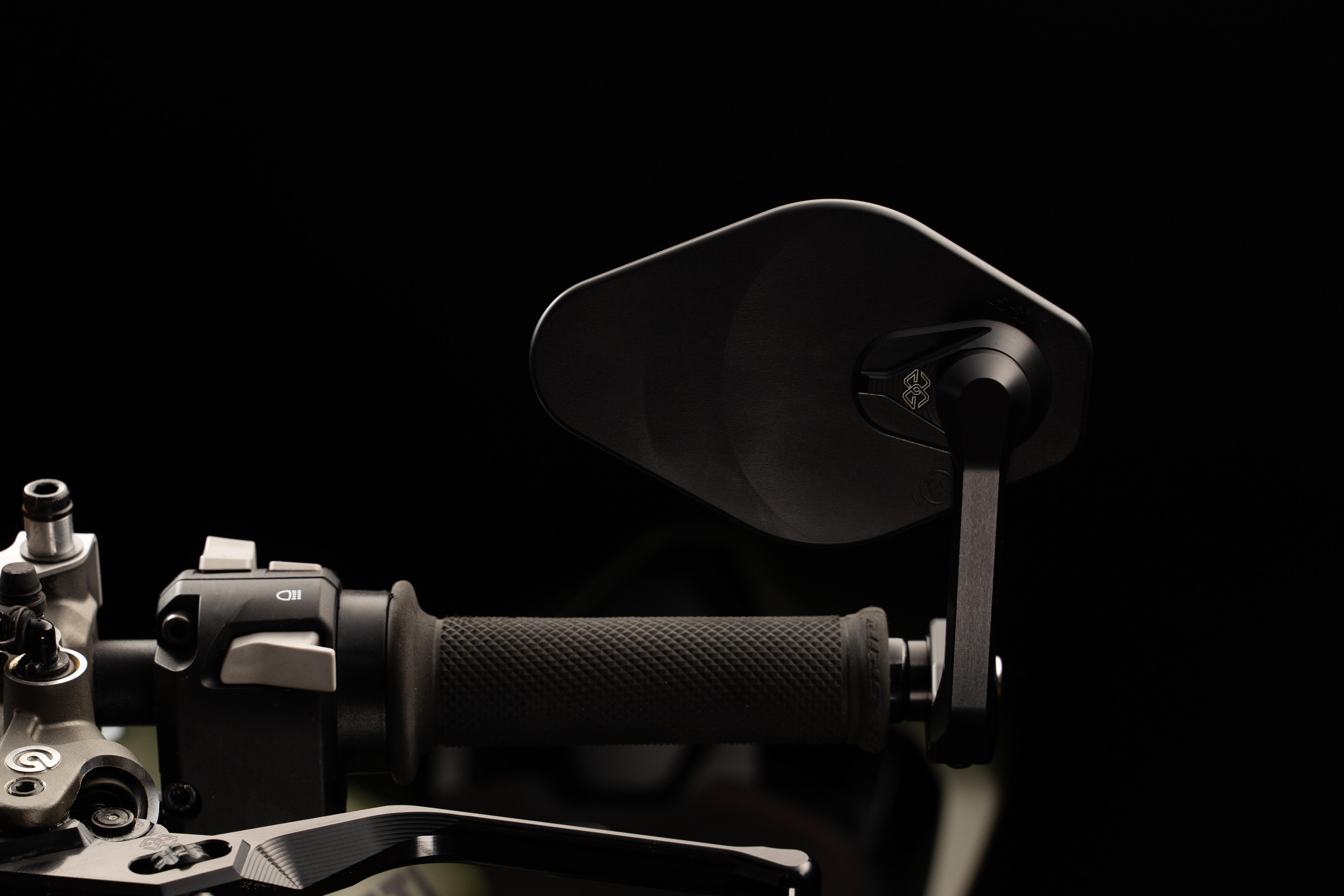 Espejo de extremo de manillar Gilles STRATOS simétrico, negro