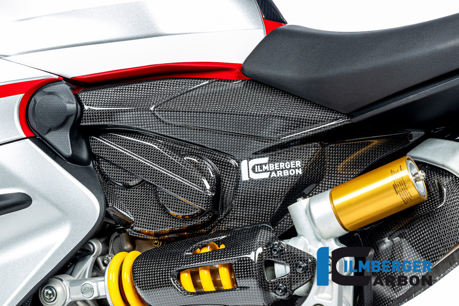 Ilmberger Carbon Carenado Trasero con Tapa de Culata lado izquierdo, Brillante, Ducati Streetfighter V2, 2022-