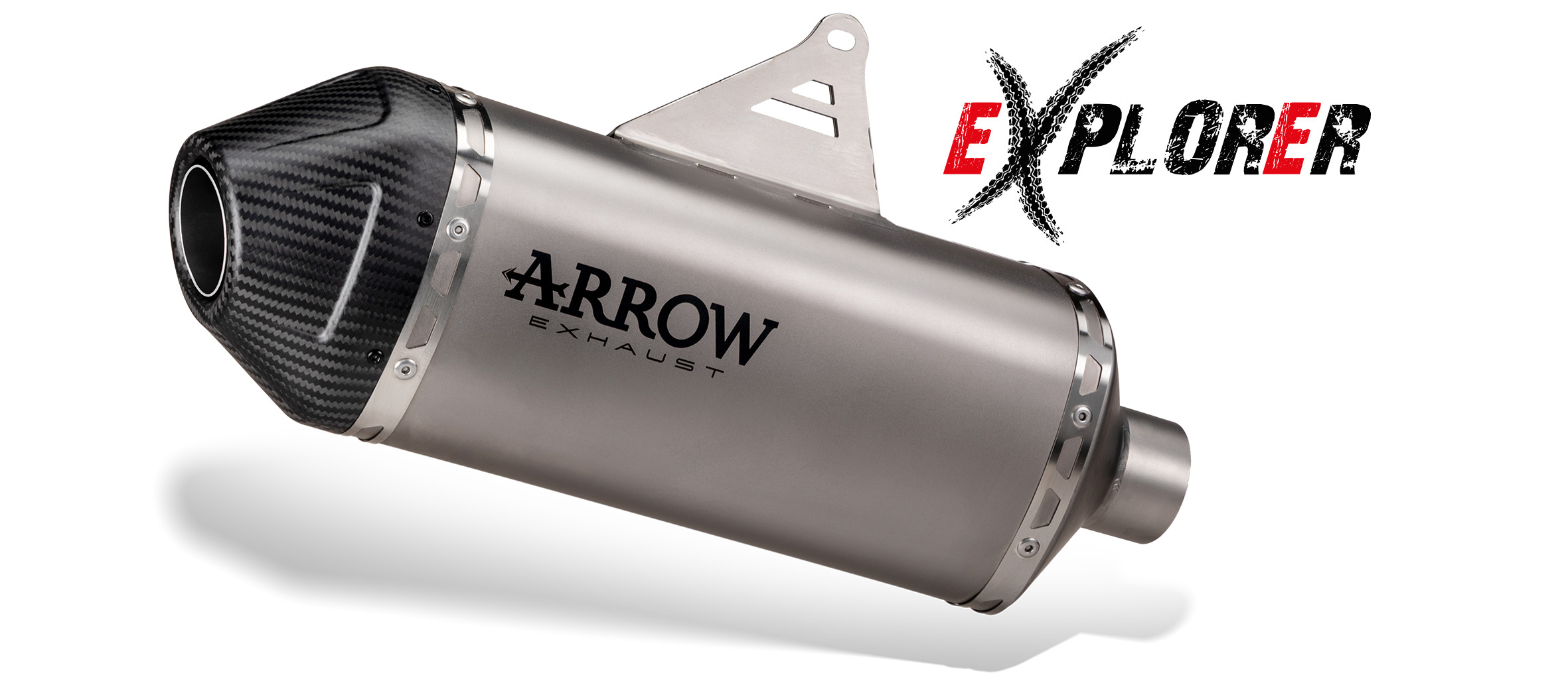 ARROW Escape EXPLORER Titanio con tapa de extremo de carbono para Suzuki DR-Z4S, 2025-